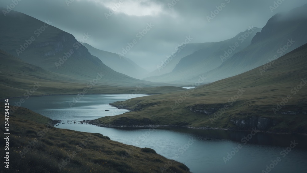 Images of minimalistic landscapes - flat design - depiction of a landscape Images of minimalistic landscapes - flat design - depiction of a landscape