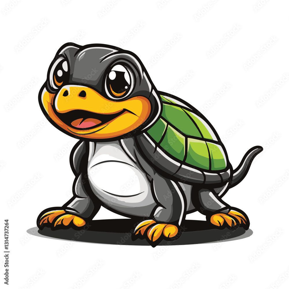 Obraz premium Cheerful Cartoon Turtle