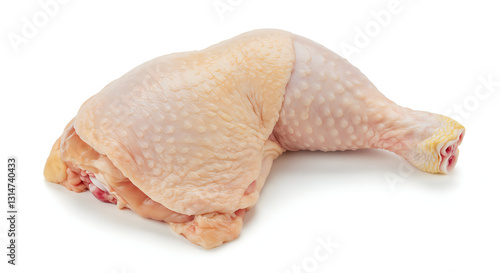 Raw chicken thighs including thighs and drumsticks, skin-on and bone-in, Fresh Raw Chicken Leg Quarter on White Background – Uncooked Poultry Meat for Cooking