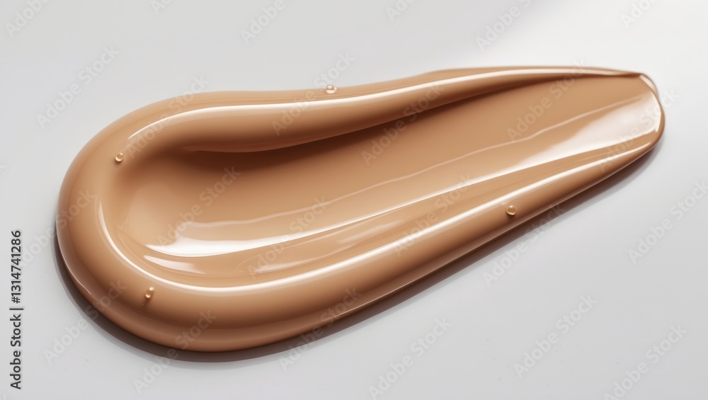 Makeup foundation texture sample. Closeup of a brown liquid makeup product. Makeup foundation texture sample. Closeup of a brown liquid makeup product.