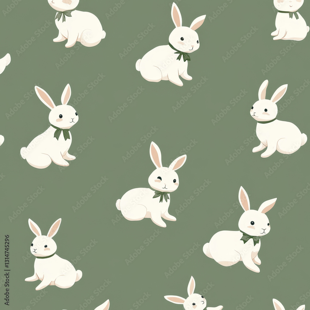 Seamless Cute Bunny Pattern – 100% Tileable Design Seamless Cute Bunny Pattern – 100% Tileable Design