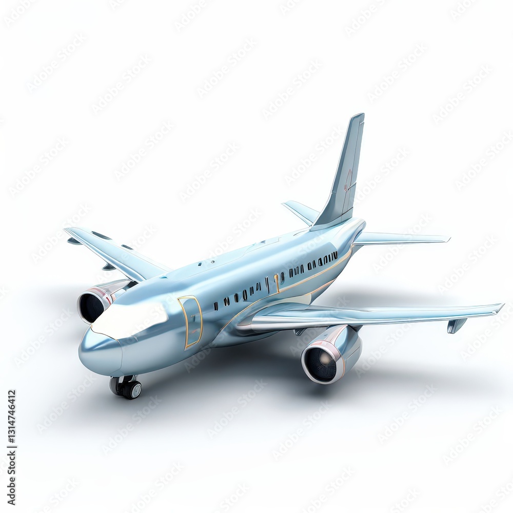 an AI Image Generator, White Commercial Airplane Displayed an AI Image Generator, White Commercial Airplane Displayed