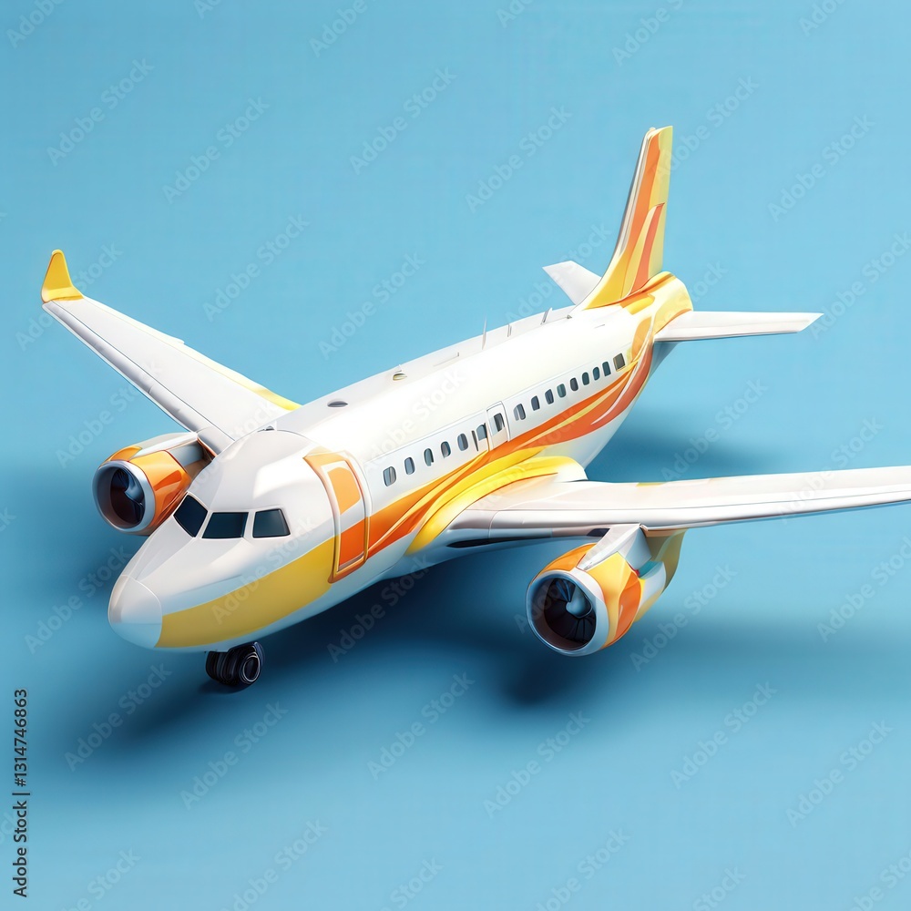 Obraz premium an AI Image Generator, White Commercial Airplane Displayed