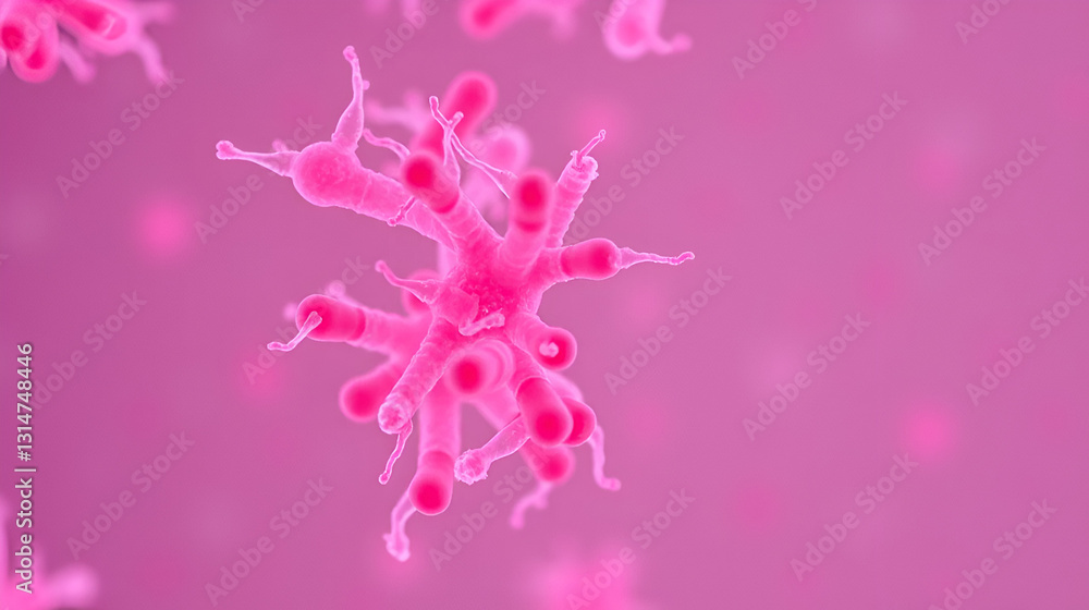 Fototapeta premium Microscopic visualization of Neisseria gonorrhoeae bacteria.