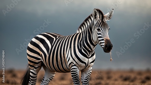 Plains zebra, also known as common zebra, stallion displaying a flehmen response. photo