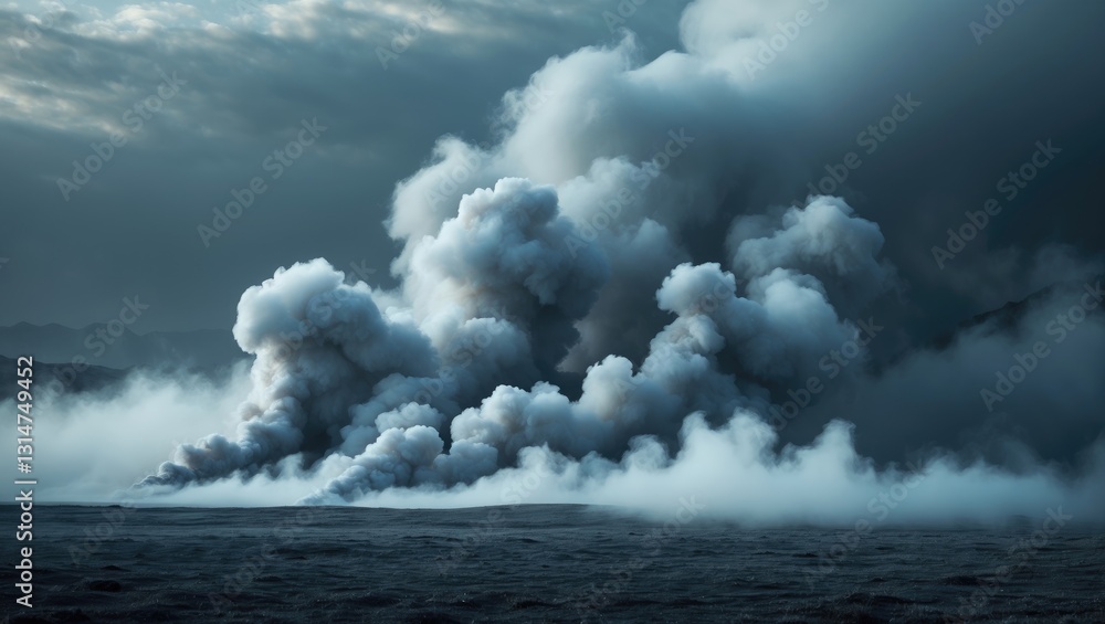 Obraz premium Impressive background featuring delicate white smoke.