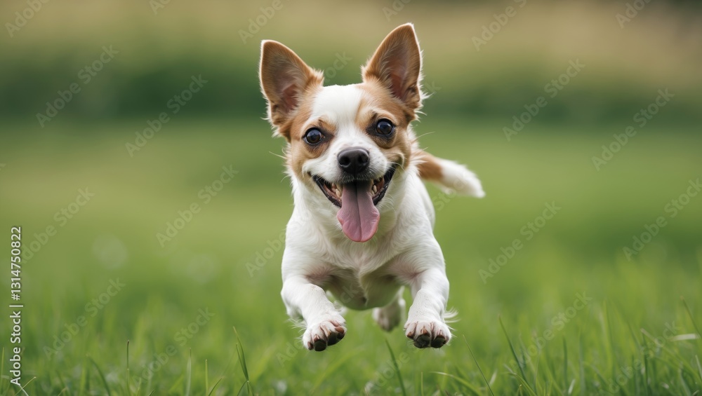 Face of a cute panting thirsty dog looking as if begging in the grass. Face of a cute panting thirsty dog looking as if begging in the grass.