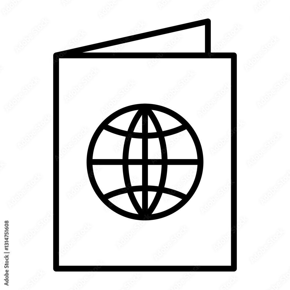 Passport icon in line style Passport icon in line style