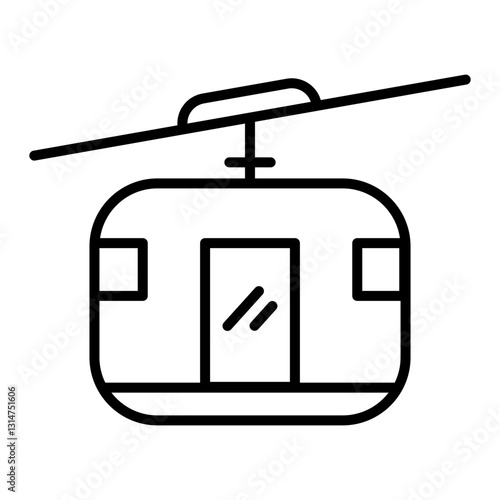 Cable car icon in line style