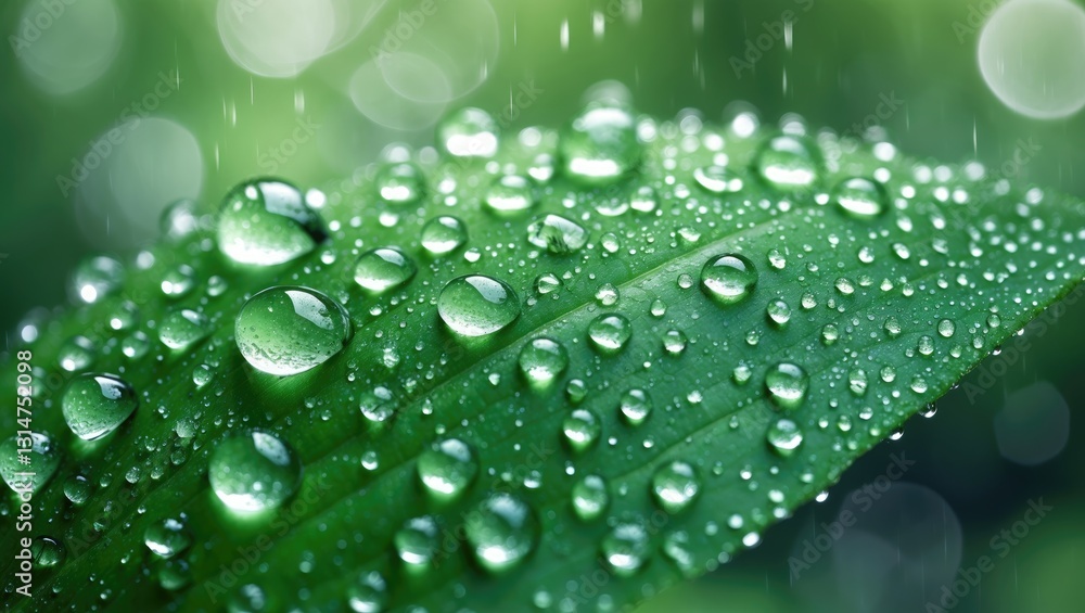 Beautiful features of nature. Morning dew drops on a fresh green leaf. Summer nature macro design, fresh rain drops on green leaf. Peaceful and tranquil ecology. Relaxing soft blue-green. Beautiful features of nature. Morning dew drops on a fresh green leaf. Summer nature macro design, fresh rain drops on green leaf. Peaceful and tranquil ecology. Relaxing soft blue-green.