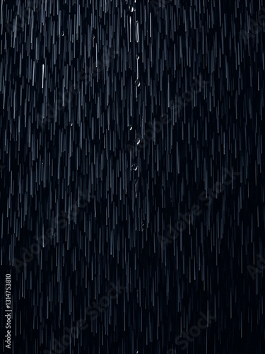 raining rain on black background, for overlay
