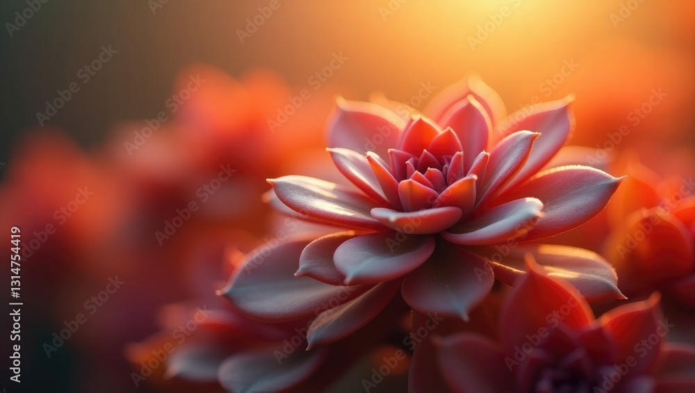 Macro shot of a blooming succulent captured with shallow depth of field and background. Macro shot of a blooming succulent captured with shallow depth of field and background.