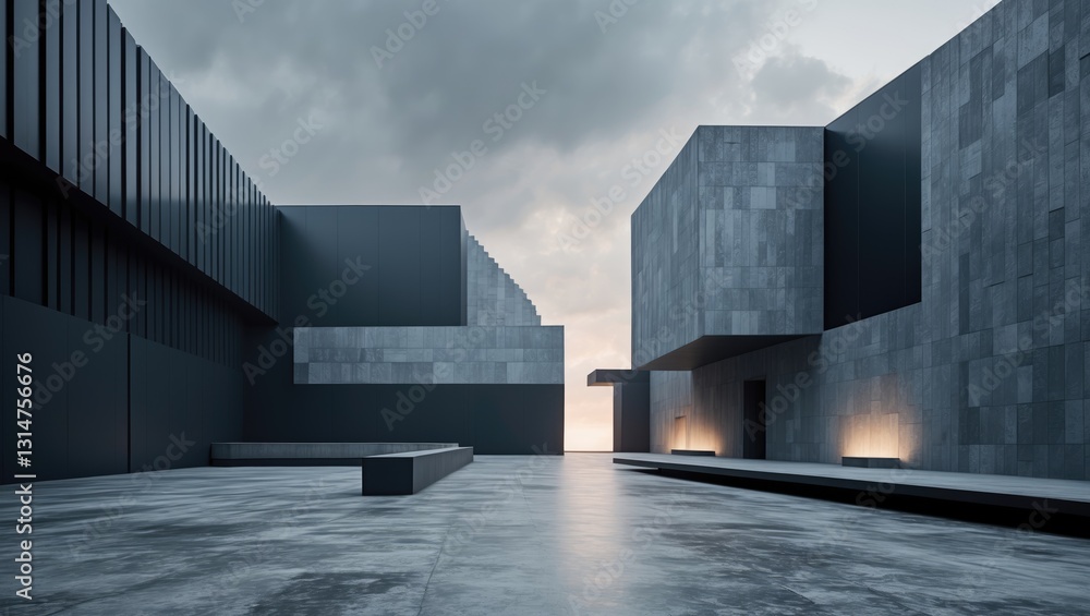 Fototapeta premium Contemporary urban architectural abstract backdrop design featuring a building image.