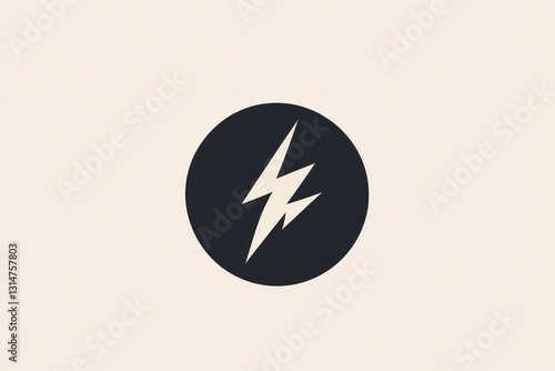 Free Download Simple lightning bolt icon in a dark circle on a light background. (1) - GFXLoad
