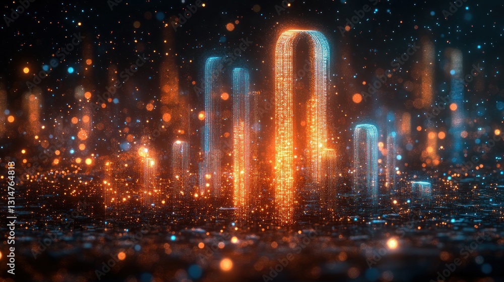 Fototapeta premium Abstract digital city landscape