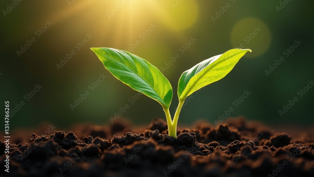 Concept representation of life - sprout from soil close up. Concept representation of life - sprout from soil close up.