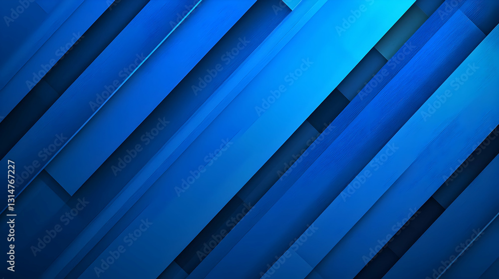 Fototapeta premium Dynamic Diagonal Blue Stripes Abstract Background With Textured Effect and Gradient Shadows in Modern Design