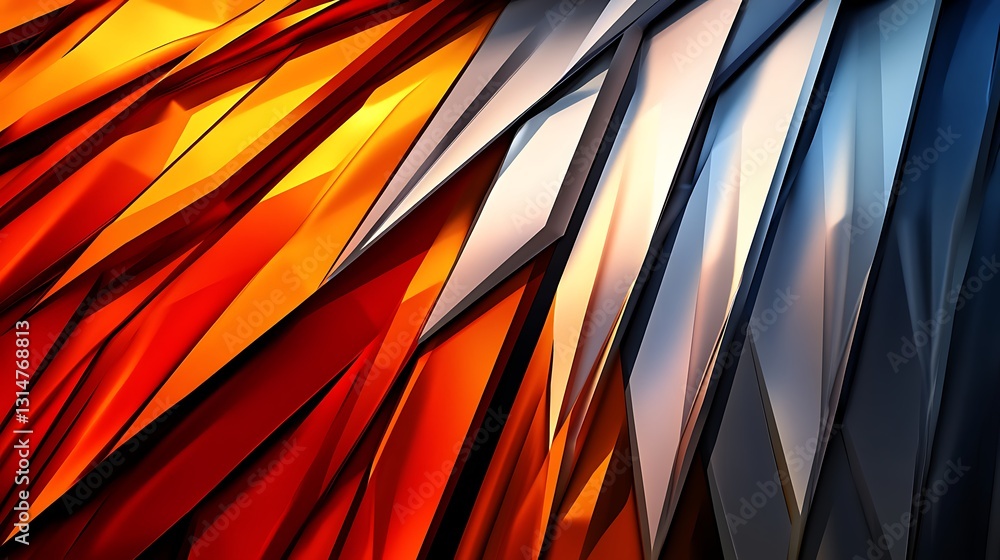 custom made wallpaper toronto digitalGeometric abstract art with vibrant color gradients, 3D effect background, ideal for design