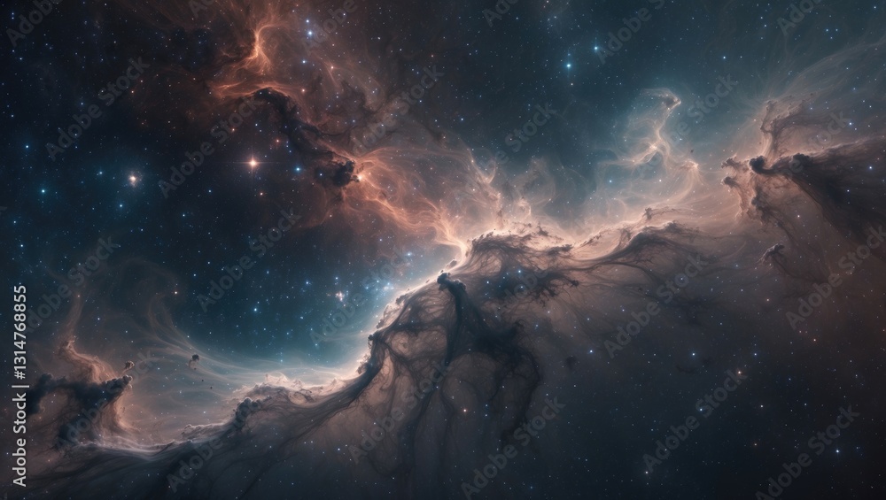 Fototapeta premium A detailed view of a cosmic nebula.