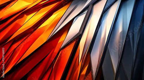 Wallpaper Mural Geometric abstract art with vibrant color gradients, 3D effect background, ideal for design Torontodigital.ca