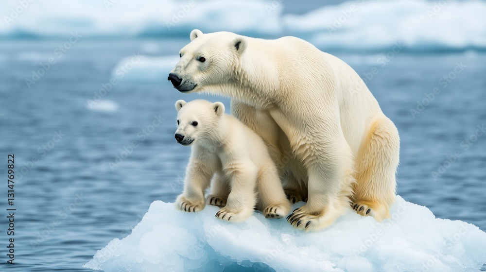 Polar Bears on Iceberg in Arctic Environment Showcasing Wildlife Polar Bears on Iceberg in Arctic Environment Showcasing Wildlife