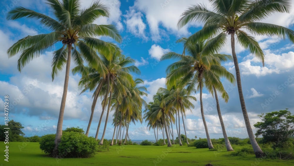 Coconut Tree with a view of the landscape Coconut Tree with a view of the landscape