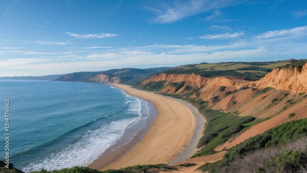Coastal view from an elevated position of Beach and Bend along the Trail Coastal view from an elevated position of Beach and Bend along the Trail