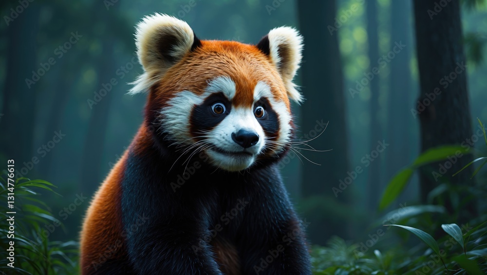 Fototapeta premium Charming red panda animation