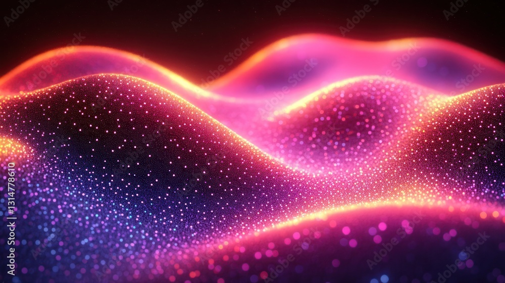 Obraz premium Abstract glowing particle waves