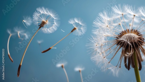 Close-up view of dandelion against a natural backdrop.