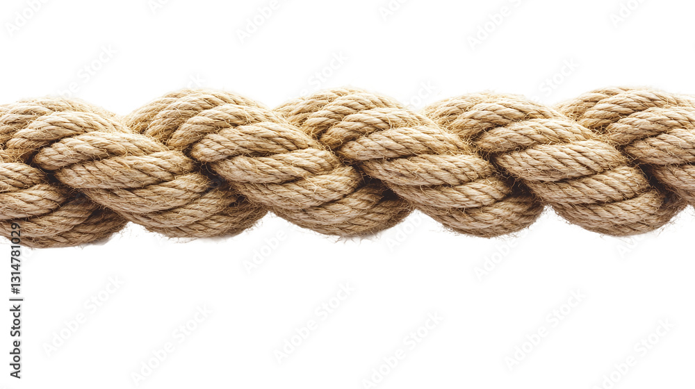 Rope isolated on white background, representing a thick, strong cord or line, ideal for crafting, industry, or adventurous outdoor activities. Rope isolated on white background, representing a thick, strong cord or line, ideal for crafting, industry, or adventurous outdoor activities.