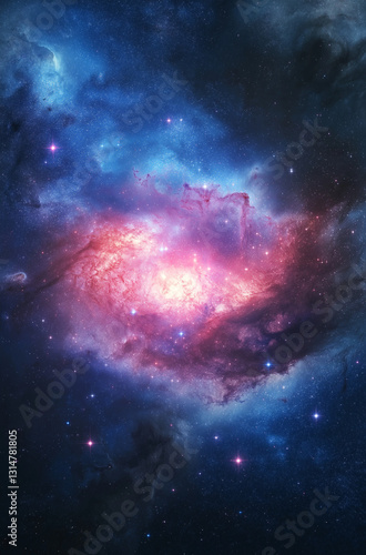 space background with stars and clouds