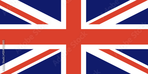 United Kingdom of Great Britain and Northern Ireland flag. Great Britain flag. Official colors and proportions. National Great Britain flag.