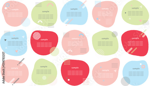 幾何学模様のフレーム_ ピンク