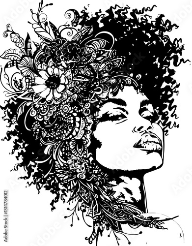 black fairy woman, coloring page, face, woman, vector, illustration, hair, fashion, art, beauty, drawing, sketch, person, design, lady, people, black, head, child, model, lips, style, silhouette, eyes
