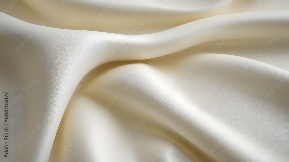 Obraz premium Elegant Draped Cream Silk Fabric Texture