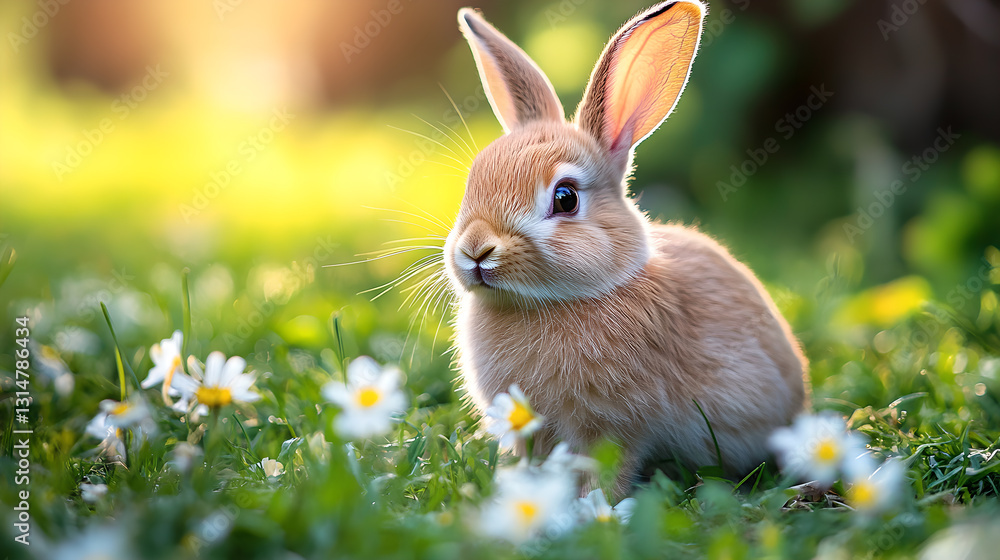 Fototapeta premium Wild Rabbit in the Sunlight