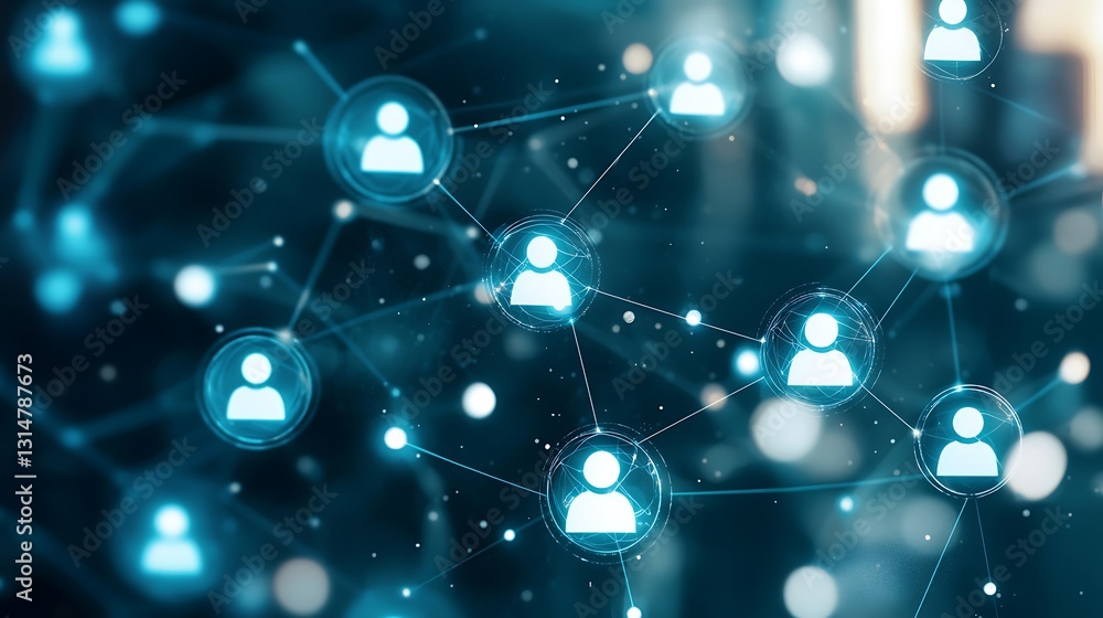 Connecting people in a digital network virtual environment technology concept abstract perspective Connecting people in a digital network virtual environment technology concept abstract perspective