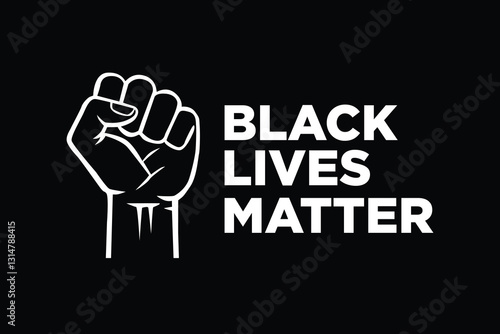 Black Lives Matter - Anti-racism motivation. vector illustration of a hand