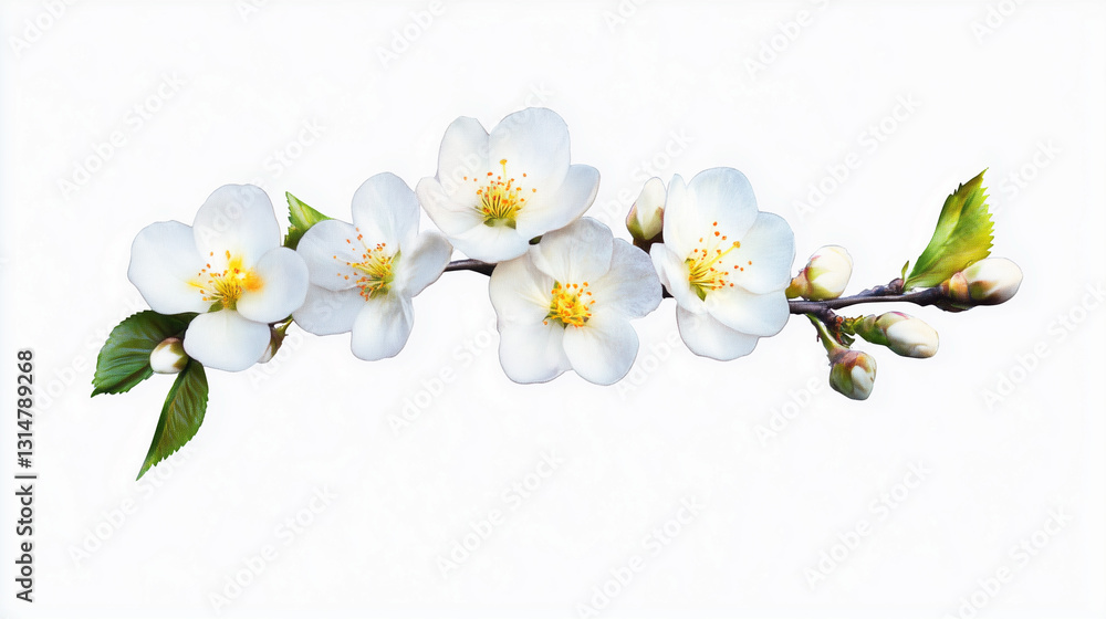 Obraz premium White Cherry Blossoms on Branch