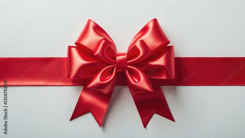 Red gift bow set apart on white background gift concept Red gift bow set apart on white background gift concept