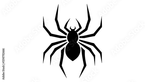 simple spider shape vector illustration, spider silhouette with spiked legs vector illustration