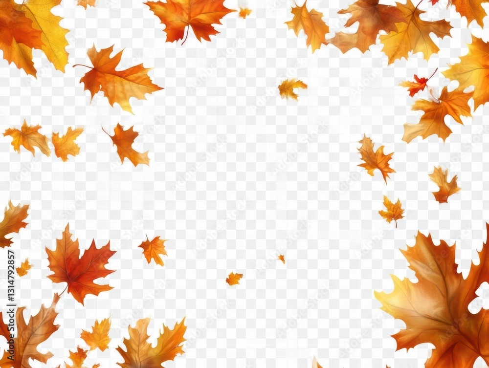 Falling Autumn Leaves - A Festive Background Falling Autumn Leaves - A Festive Background