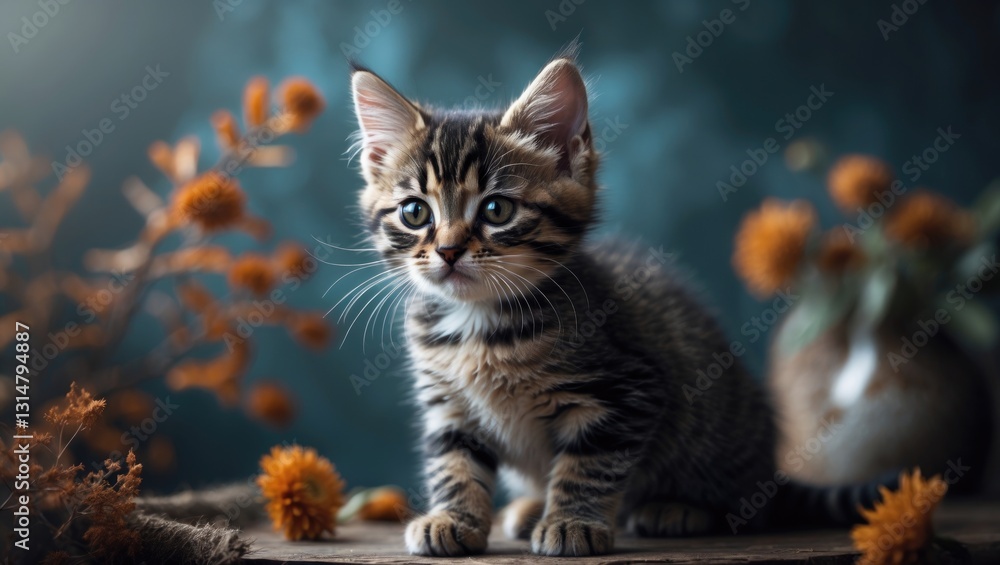 Obraz premium 10-week-old tabby kitten