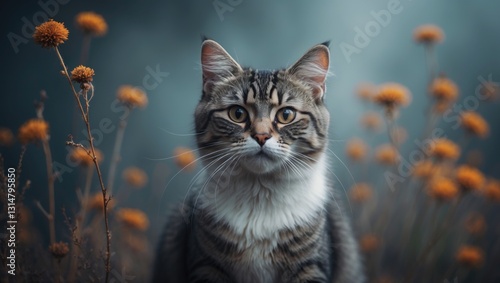 portrait photo of an adorable remarkable cat