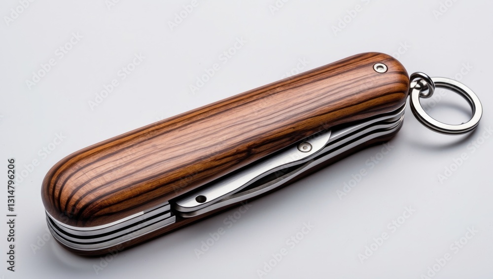 Multifunction folding knife on a white background, isolated. Multifunction folding knife on a white background, isolated.