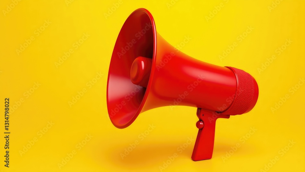 red megaphone loudspeaker against a background red megaphone loudspeaker against a background