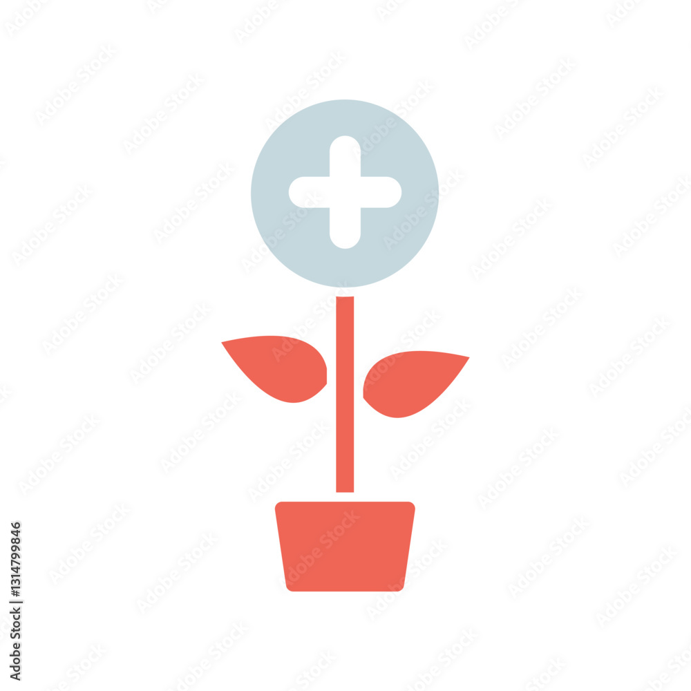 Fototapeta premium Icon a natural medicine, isolated against a clean background.