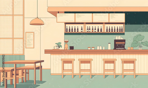 Wallpaper Mural Cozy Modern Cafe Interior with Natural Light and Minimalist Design Torontodigital.ca