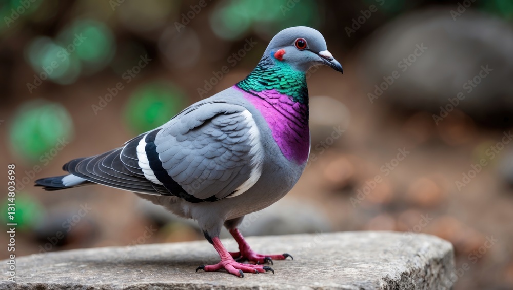 Obraz premium Indian Dove or Rock Pigeon - The common pigeon, also known as the rock dove, is a member of the Columbidae bird family. In everyday language, this bird is often referred to simply as a pigeon.